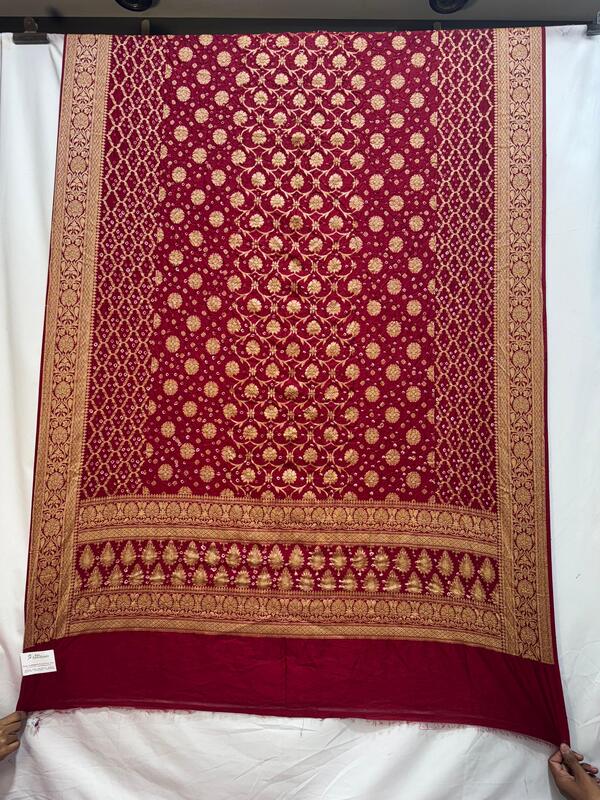 Kala Sanskruti All Over Maroon – Color Bandhani Dupatta – 2.5 M Dupatta – Elegant Traditional Wear Dupion Silk Dupatta for Women