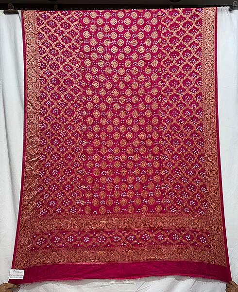 Kala Sanskruti All Over Pink – Color Bandhani Dupatta – 2.5 M Dupatta – Elegant Traditional Wear Dupion Silk Dupatta for Women