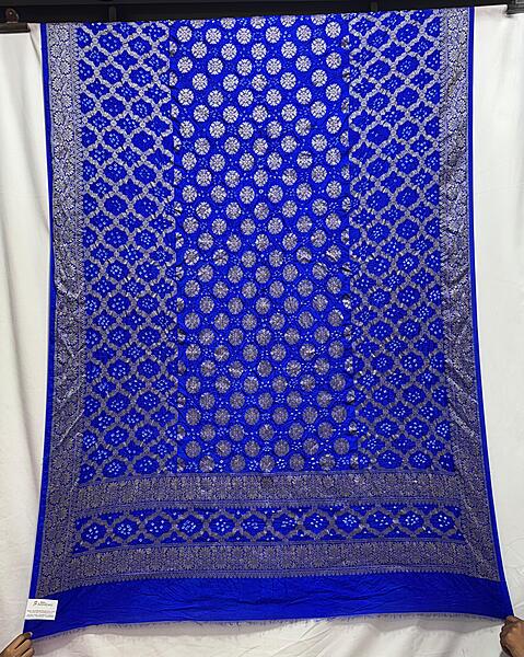 Kala Sanskruti All Over Blue – Color Bandhani Dupatta – 2.5 M Dupatta – Elegant Traditional Wear Dupion Silk Dupatta for Women