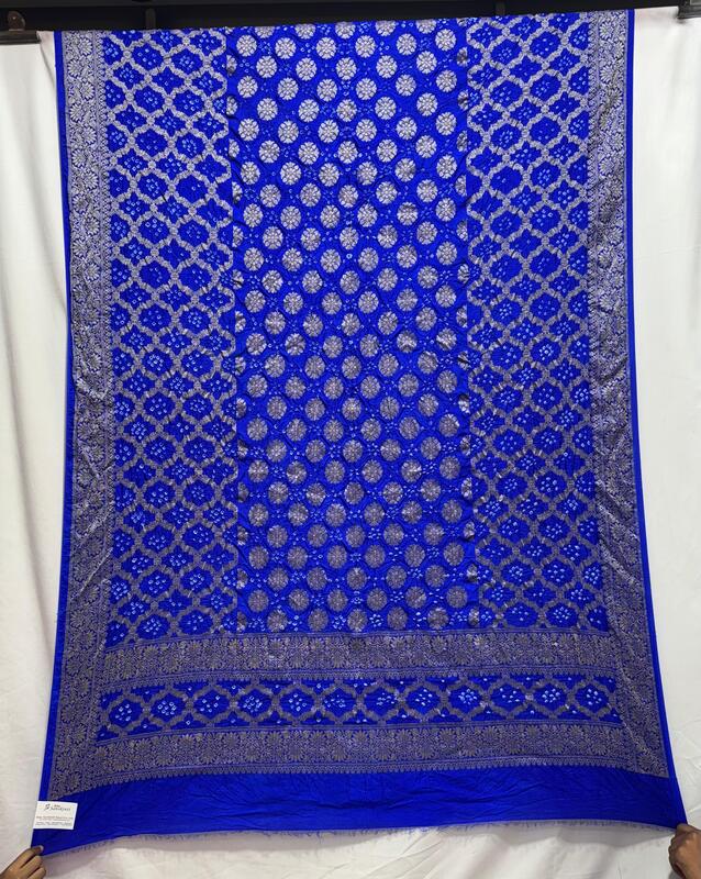 Kala Sanskruti All Over Blue – Color Bandhani Dupatta – 2.5 M Dupatta – Elegant Traditional Wear Dupion Silk Dupatta for Women