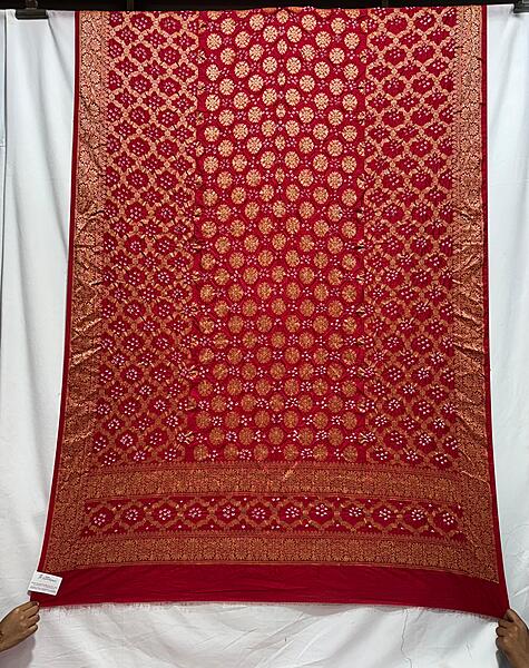 Kala Sanskruti All Over Red – Color Bandhani Dupatta – 2.5 M Dupatta – Elegant Traditional Wear Dupion Silk Dupatta for Women
