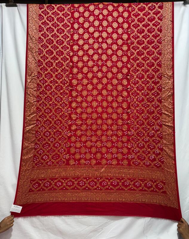 Kala Sanskruti All Over Red – Color Bandhani Dupatta – 2.5 M Dupatta – Elegant Traditional Wear Dupion Silk Dupatta for Women