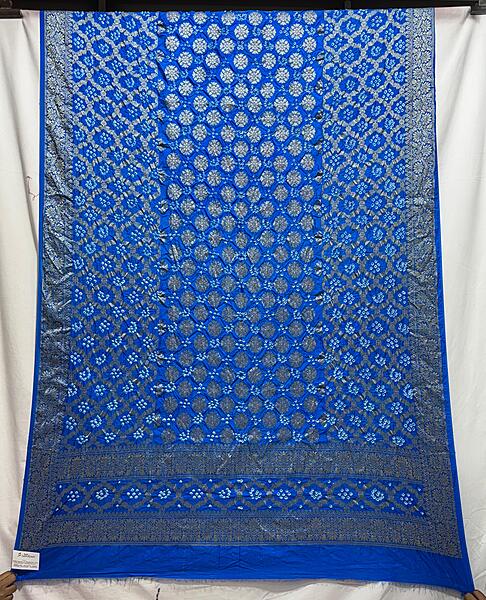 Kala Sanskruti All Over Sky Blue – Color Bandhani Dupatta – 2.5 M Dupatta – Elegant Traditional Wear Dupion Silk Dupatta for Women