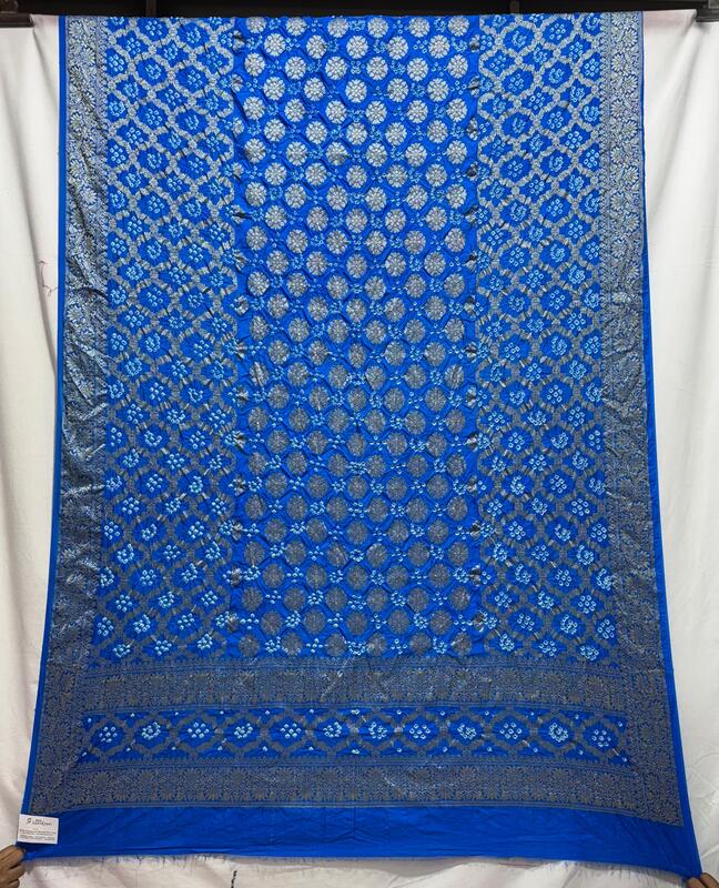 Kala Sanskruti All Over Sky Blue – Color Bandhani Dupatta – 2.5 M Dupatta – Elegant Traditional Wear Dupion Silk Dupatta for Women