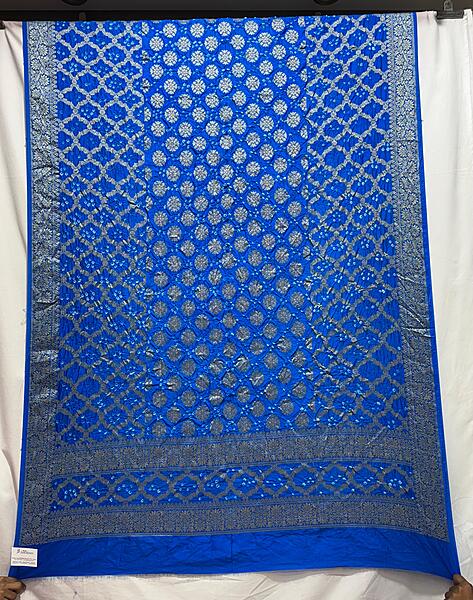 Kala Sanskruti All Over Sky Blue – Color Bandhani Dupatta – 2.5 M Dupatta – Elegant Traditional Wear Dupion Silk Dupatta for Women