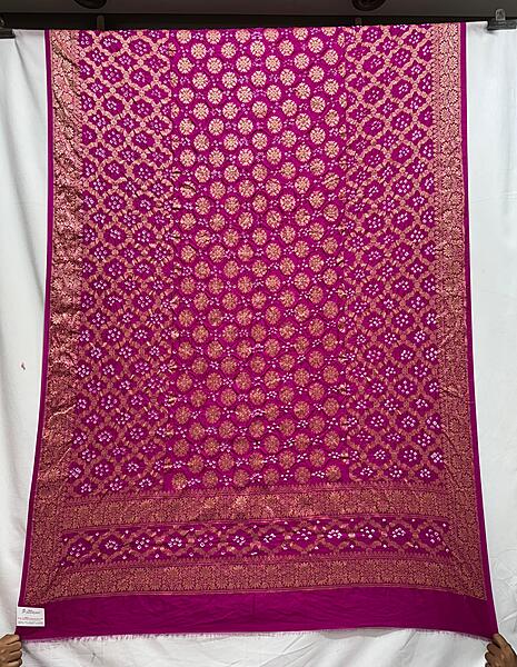 Kala Sanskruti All Over Pink – Color Bandhani Dupatta – 2.5 M Dupatta – Elegant Traditional Wear Dupion Silk Dupatta for Women