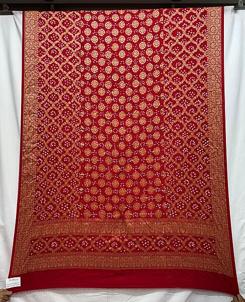 Kala Sanskruti All Over Red – Color Bandhani Dupatta – 2.5 M Dupatta – Elegant Traditional Wear Dupion Silk Dupatta for Women