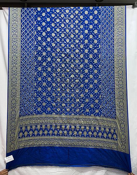 Kala Sanskruti All Over Indigo – Color Bandhani Dupatta – 2.5 M Dupatta – Elegant Traditional Wear Dupion Silk Dupatta for Women