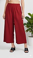Cotton Palazzo Dark Red
