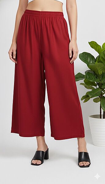 Cotton Palazzo Dark Red