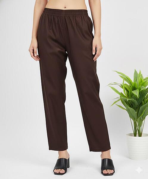 Cotton Straight Pant Brown