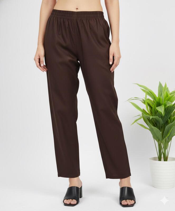 Cotton Straight Pant Brown