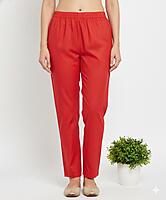 Cotton Straight Pant Red