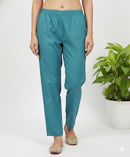 Cotton Straight Pant Sky Blue