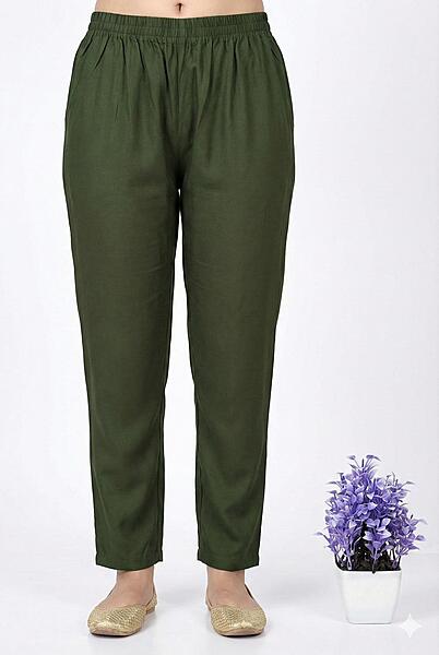 Cotton Straight Pant Green