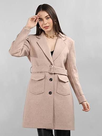 Women Wool Blend Long Trench Style Coat for Winter
