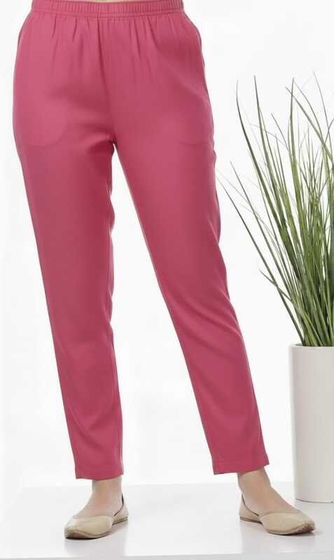 Roman Fabric Straight Pant Rani Pink