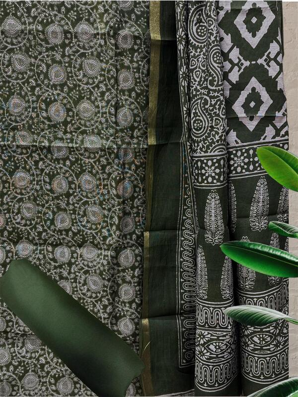 Cotton Chanderi Kalamkari Suit Set #2