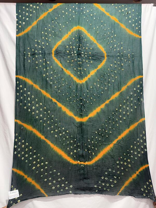Kala Sanskruti Green & Golden – Color Cotton Bandhani Dupatta – 2.5M – Elegant Traditional Wear Dupatta for Women