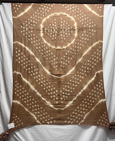 Kala Sanskruti Chiku & White – Color Cotton Bandhani Dupatta – 2.5M – Elegant Traditional Wear Dupatta for Women