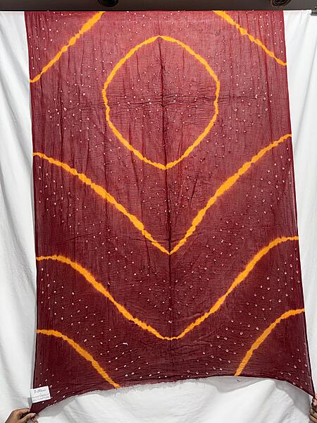Kala Sanskruti Maroon & Golden – Color Cotton Bandhani Dupatta – 2.5M – Elegant Traditional Wear Dupatta for Women