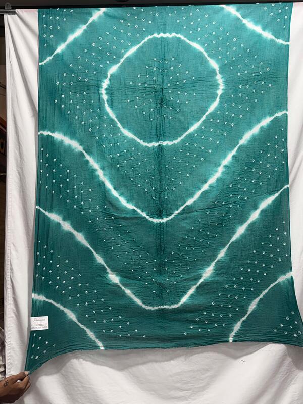 Kala Sanskruti Rama Green & White – Color Cotton Bandhani Dupatta – 2.5M – Elegant Traditional Wear Dupatta for Women