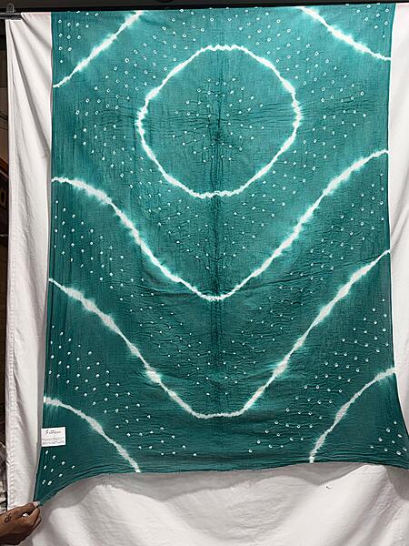 Kala Sanskruti Rama Green & White – Color Cotton Bandhani Dupatta – 2.5M – Elegant Traditional Wear Dupatta for Women