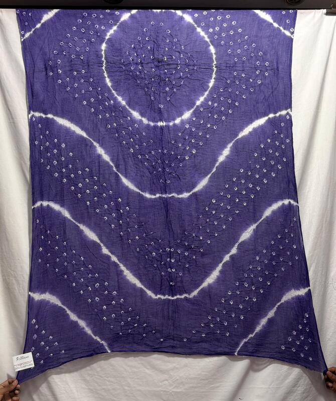 Kala Sanskruti Purple & White – Color Cotton Bandhani Dupatta – 2.5M – Elegant Traditional Wear Dupatta for Women