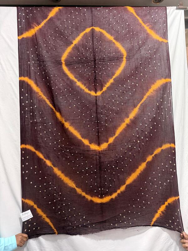 Kala Sanskruti Coffee & Golden – Color Cotton Bandhani Dupatta – 2.5M – Elegant Traditional Wear Dupatta for Women