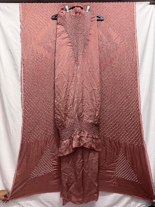 Kala Sanskruti All Over Light Chocolate Color Art Silk Bandhani Dress 2.5 M Each Piece Elegant Traditional Wear Art Silk Dress for Women