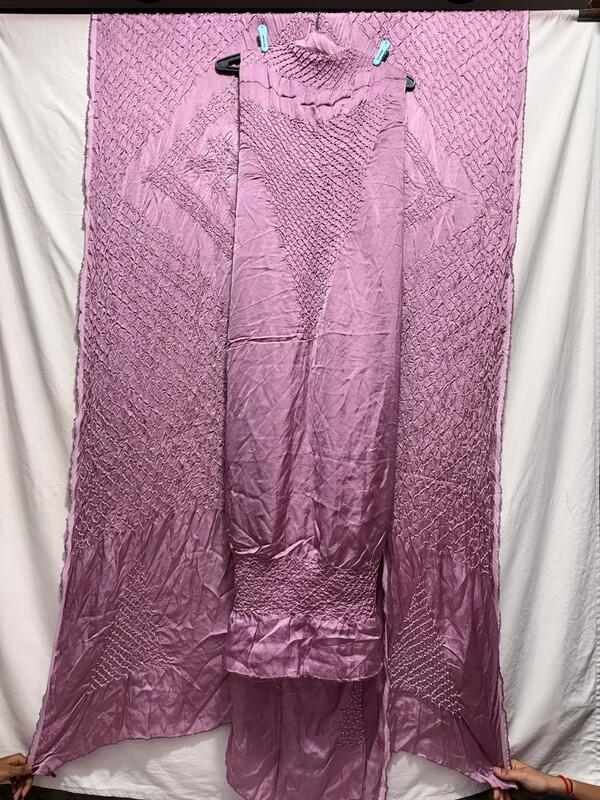 Kala Sanskruti All Over Light Purple Color Art Silk Bandhani Dress 2.5 M Each Piece Elegant Traditional Wear Art Silk Dress for Women