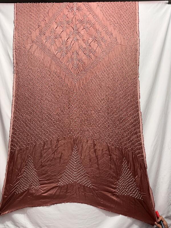 Kala Sanskruti All Over Light Chocolate Color Art Silk Bandhani Dress 2.5 M Each Piece Elegant Traditional Wear Art Silk Dress for Women