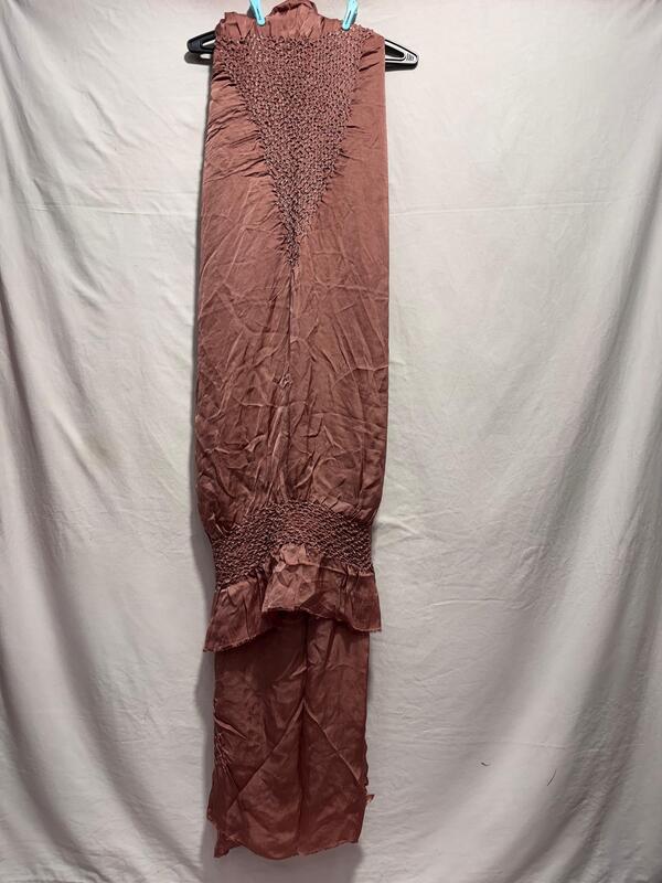 Kala Sanskruti All Over Light Chocolate Color Art Silk Bandhani Dress 2.5 M Each Piece Elegant Traditional Wear Art Silk Dress for Women