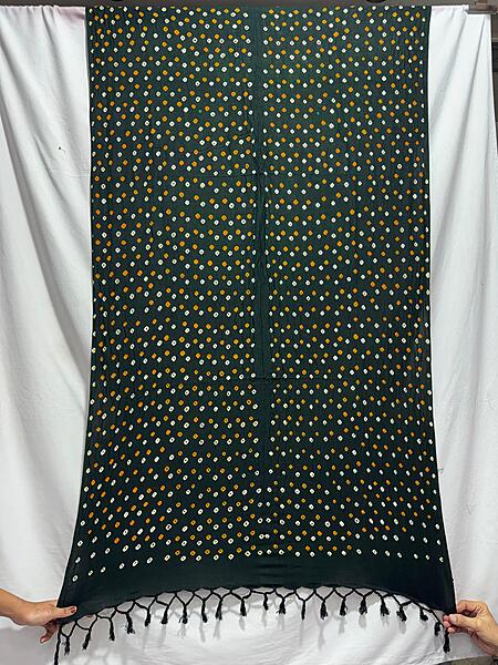 Kala Sanskruti All Over Green Color Cotton Bandhani Dupatta 2.5M Elegant Traditional Wear Dupatta for Women