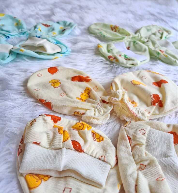 Cotton Mitten And booties combo -Pack of 4