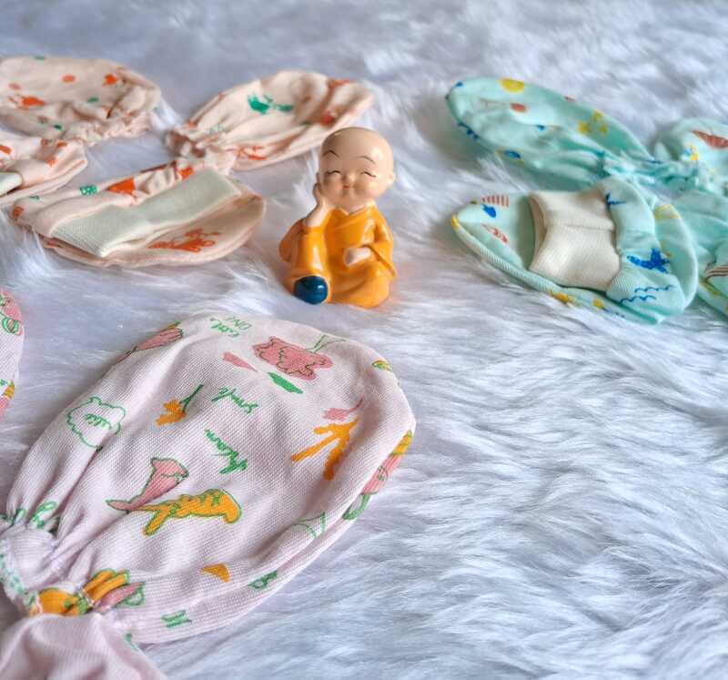 Cotton Mitten And booties combo -Pack of 4