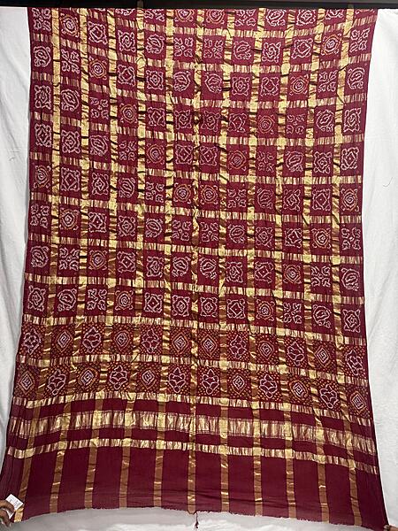 Kala Sanskruti All Over Maroon – Color Cotton Bandhani Dupatta – 2.5M – Elegant Traditional Wear Dupatta for Women