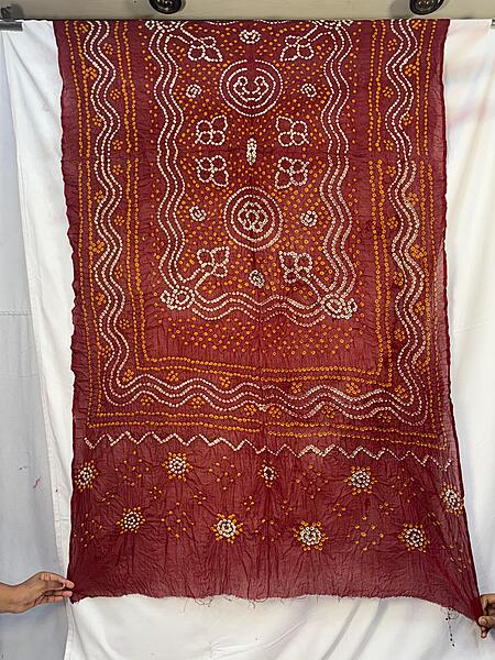 Kala Sanskruti All Over Maroon – Color Cotton Bandhani Dupatta – 2.5M – Elegant Traditional Wear Dupatta for Women