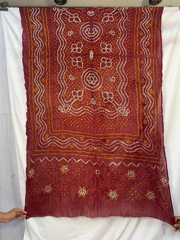 Kala Sanskruti All Over Maroon – Color Cotton Bandhani Dupatta – 2.5M – Elegant Traditional Wear Dupatta for Women