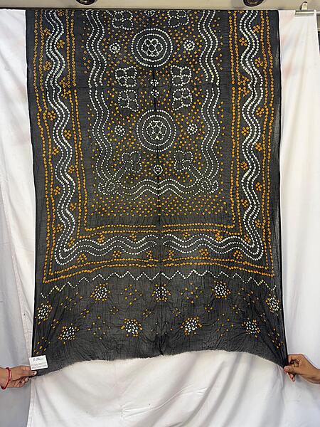 Kala Sanskruti All Over Black – Color Cotton Bandhani Dupatta – 2.5M – Elegant Traditional Wear Dupatta for Women