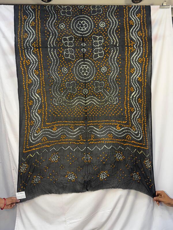 Kala Sanskruti All Over Black – Color Cotton Bandhani Dupatta – 2.5M – Elegant Traditional Wear Dupatta for Women