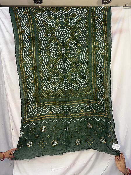 Kala Sanskruti All Over Green – Color Cotton Bandhani Dupatta – 2.5M – Elegant Traditional Wear Dupatta for Women