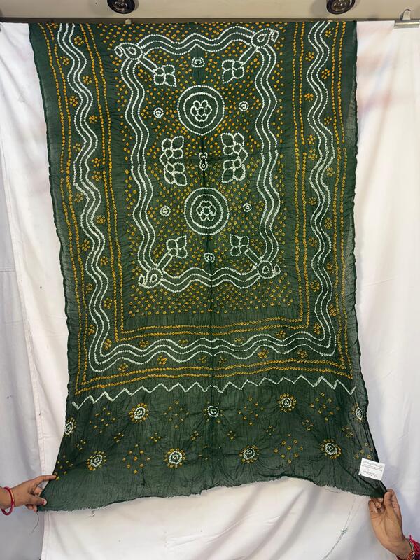 Kala Sanskruti All Over Green – Color Cotton Bandhani Dupatta – 2.5M – Elegant Traditional Wear Dupatta for Women