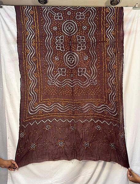 Kala Sanskruti All Over Coffee Color Cotton Bandhani Dupatta 2.5M Elegant Traditional Wear Dupatta for Women
