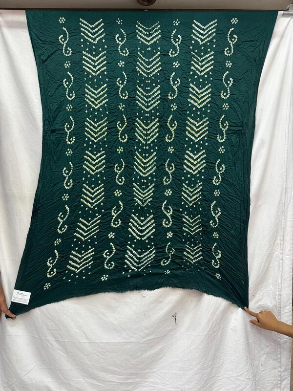 Kala Sanskruti All Over Dark Green Color Cotton Bandhani Kurti Material 3 M Elegant Traditional Kurti Cotton Satin Fabric for Women