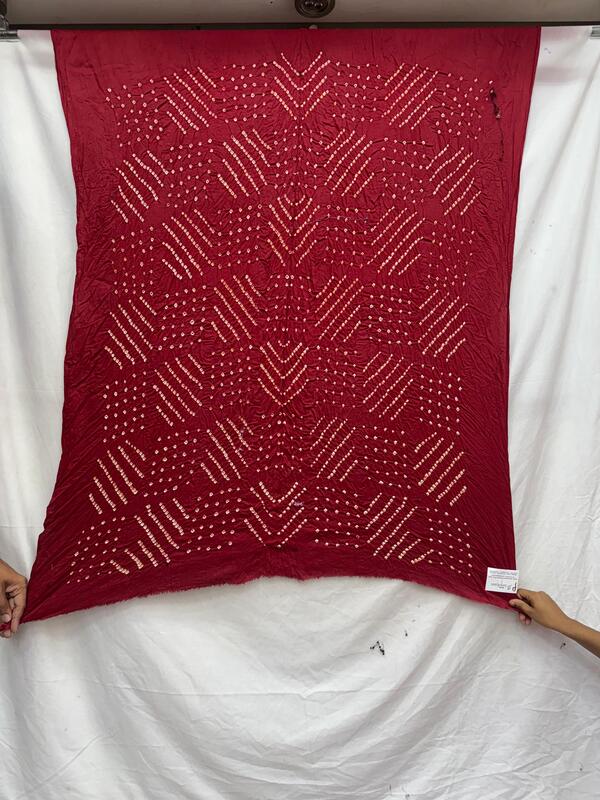 Kala Sanskruti All Over Red – Color Cotton Bandhani Kurti Material – 3 M – Elegant Traditional Kurti Cotton Satin Fabric for Women