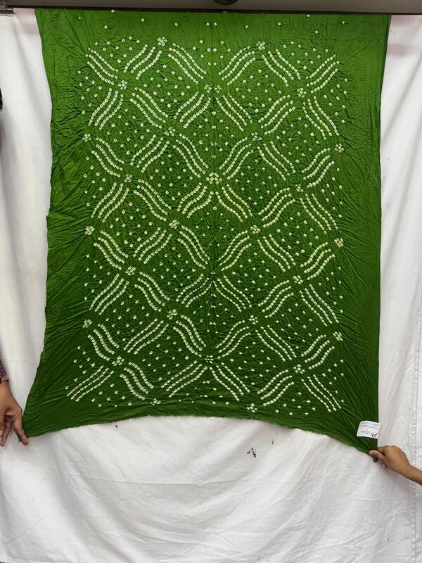 Kala Sanskruti All Over Green – Color Cotton Bandhani Kurti Material – 3 M – Elegant Traditional Kurti Cotton Satin Fabric for Women