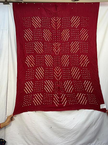 Kala Sanskruti All Over Maroon Color Cotton Bandhani Kurti Material 3 M Elegant Traditional Kurti Cotton Satin Fabric for Women