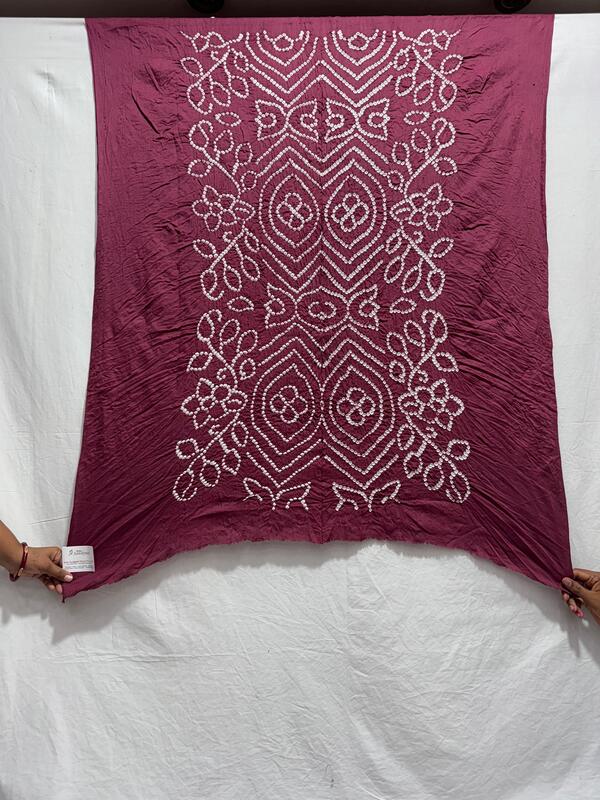 Kala Sanskruti All Over Wine – Color Cotton Bandhani Kurti Material – 3 M – Elegant Traditional Kurti Cotton Satin Fabric for Women