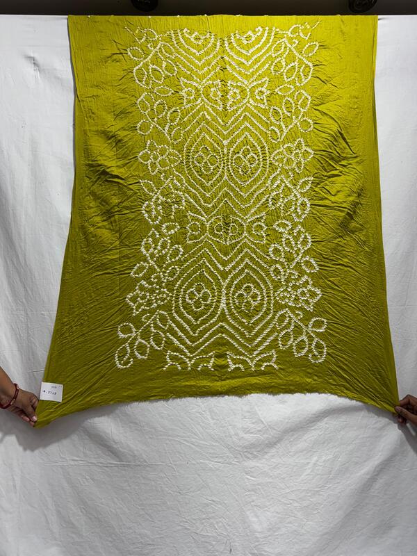 Kala Sanskruti All Over Mahendi – Color Cotton Bandhani Kurti Material – 3 M – Elegant Traditional Kurti Cotton Satin Fabric for Women